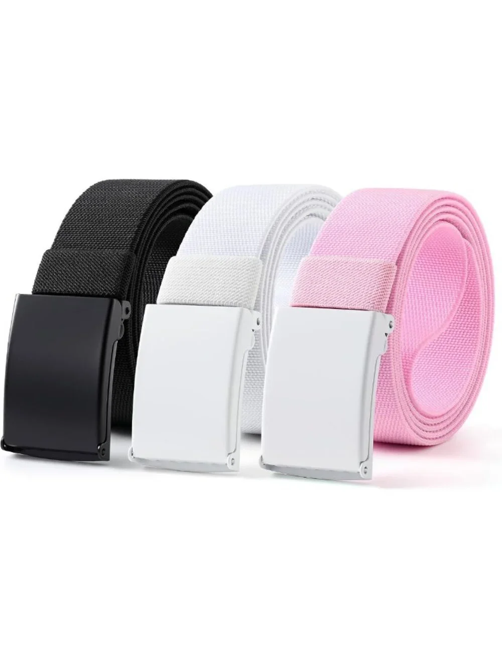 Men's Stretch Canvas Golf Belt - Adjustable Elastic Web Belt with Military